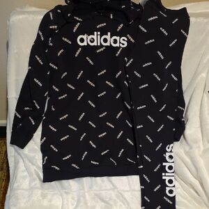 Womens Adidas Black Tracksuit with White Accents, Great For Traveling, Worn Once